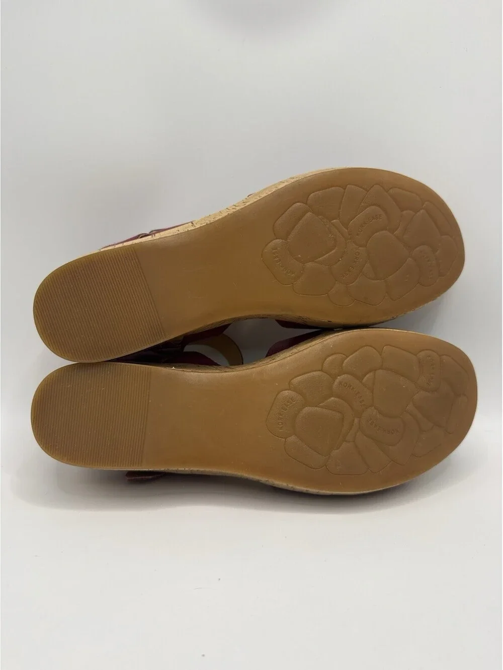 Korks Kork Ease Della Women Size 9M Pink Leather Cork Wedge Sandal Shoe Q20212